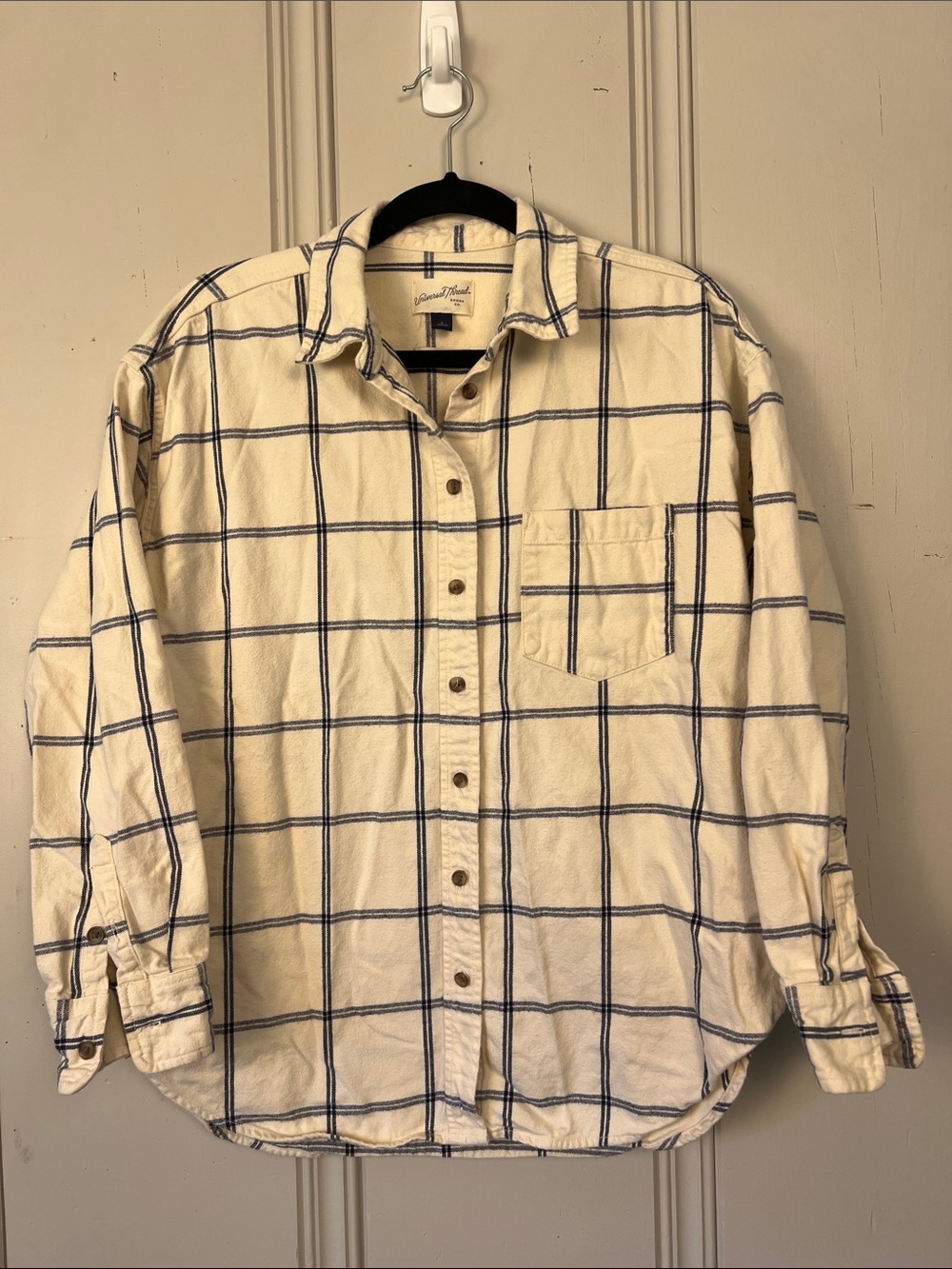 Universal Thread Windowpane Button Up Shirt XS Coastal Classic EUC